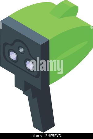 Speed radar traffic icon isometric vector. Camera gun. Vehicle limit Stock Vector