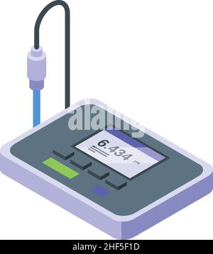Ph meter device icon isometric vector. Value kit. Soil test Stock Vector