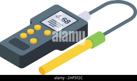 Ph meter icon isometric vector. Water soil. Alkaline test Stock Vector