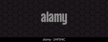 black abstract honeycomb background banner template vector Stock Vector