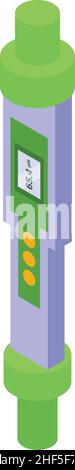 Ph meter control icon isometric vector. Water soil. Digital device Stock Vector