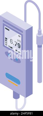 Kit ph meter icon isometric vector. Water test. Scale value Stock Vector