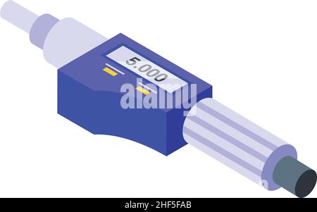 Digital micrometer equipment icon isometric vector. Ruler gauge. Engineering tool Stock Vector