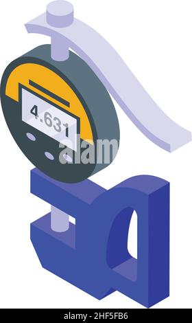 Digital micrometer gauge icon isometric vector. Ruler equipment. Tool engineering Stock Vector