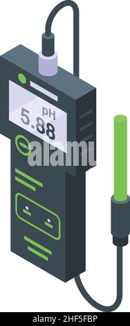Neutral ph meter icon isometric vector. Water test. Control digital Stock Vector