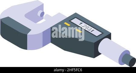 Laboratory micrometer icon isometric vector. Digital ruler. Equipment tool Stock Vector