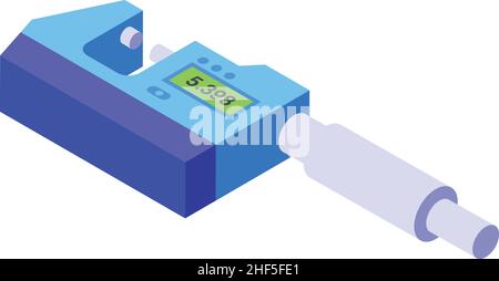 Accuracy micrometer icon isometric vector. Digital equipment. Gauge engineering Stock Vector