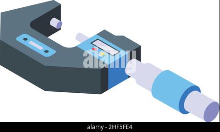 Vernier micrometer icon isometric vector. Digital ruler. Equipment tool Stock Vector