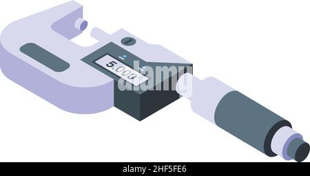 Machinist micrometer icon isometric vector. Laboratory measurement. Digital ruler Stock Vector