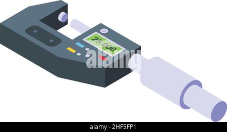 Micrometer instrument icon isometric vector. Digital ruler. Gauge tool Stock Vector