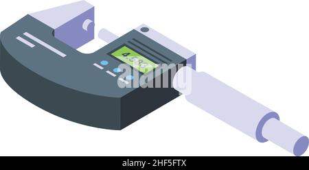 Industrial micrometer icon isometric vector. Steel measure. Digital gauge Stock Vector