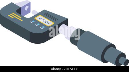 Metalwork micrometer icon isometric vector. Digital ruler. Equipment tool Stock Vector