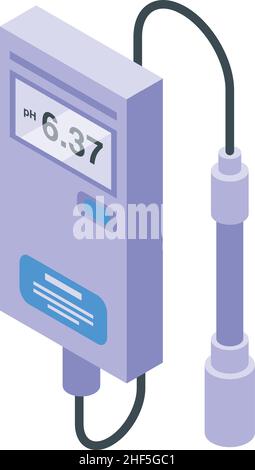 Ph meter analysis icon isometric vector. Water test. Digital device Stock Vector