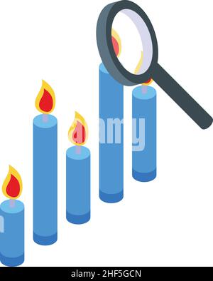 Birthday candles icon isometric vector. Candle cake. Happy anniversary Stock Vector