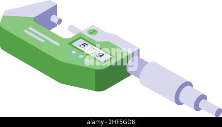 Machining micrometer icon isometric vector. Digital ruler. Equipment tool Stock Vector
