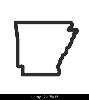 arkansas ar state map shape outline simplified vector isolated on white background Stock Vector