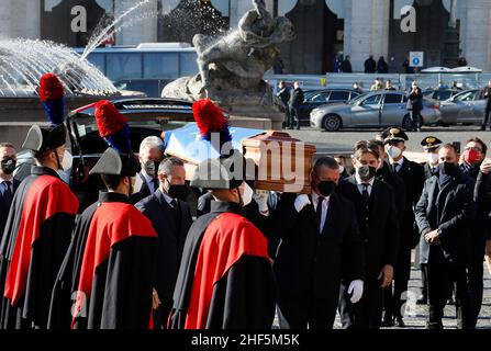 Rome, Italy. 14th Jan, 2022. Rome, Funeral of the President of the European Parliament David Sassoli Pictured: Credit: Independent Photo Agency/Alamy Live News Stock Photo