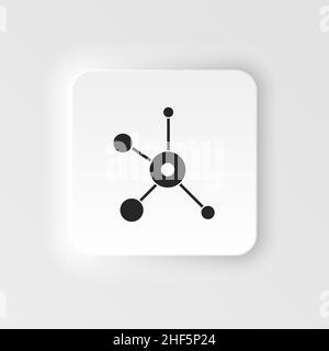 Web, biology. Bioengineering neumorphic style vector icon. Biotechnology for health, researching. Molecular biology, biomedical and molecular engineer Stock Vector