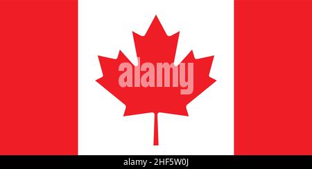 Accurate correct Canadian flag of Canada vector illustration Stock Vector