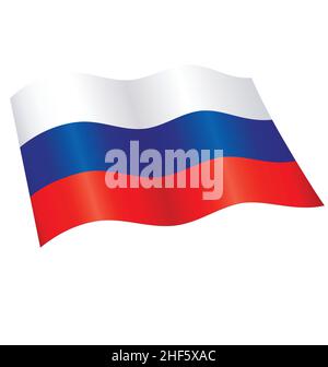 flying russian flag of russia silk icon vector isolated on white background Stock Vector