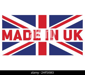 simple stylized made in britain UK united kingdom logo icon emblem symbol vector isolated on white background Stock Vector