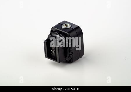 Hot shoe flash trigger sync adapter Stock Photo