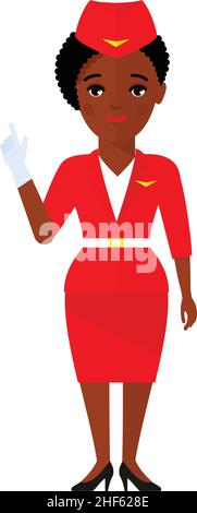 Stewardess Avatar in Flat Style Stock Vector