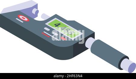 Digital micrometer tool icon isometric vector. Ruler equipment. Gauge compass Stock Vector