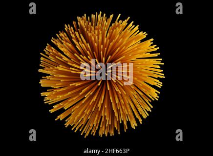 Spaghetti in a sharpe dried ball Stock Photo