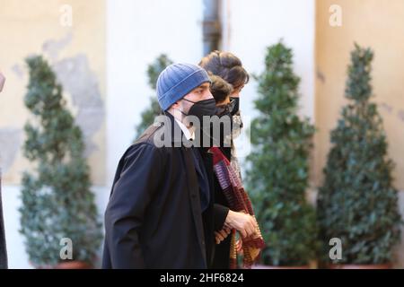 Rome, Lazio, Italy. 13th Jan, 2022. In Campidoglio of Rome the mortuary chapel of David Sassoli, president of the European Parlament .In this picture the Sassoli family (Credit Image: © Paolo Pizzi/Pacific Press via ZUMA Press Wire) Stock Photo