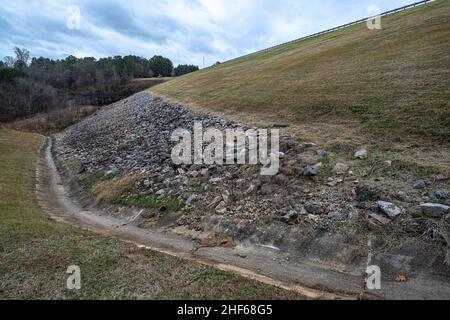 Falls Lake Dam in Raleigh, NC Stock Photo