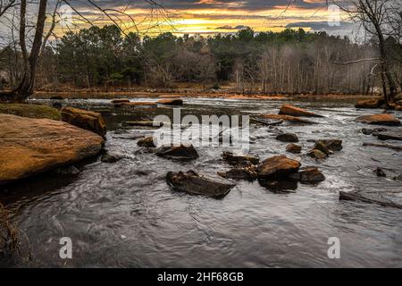 Along the Banks of the Neuse River in Raleigh, NC Stock Photo