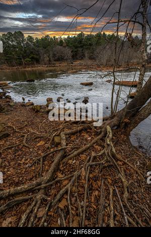 Along the Banks of the Neuse River in Raleigh, NC Stock Photo