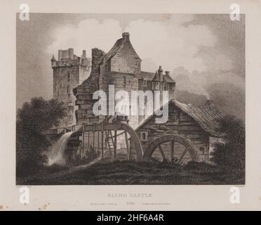 Scotia Depicta - Elcho Castle -Plate-. Stock Photo