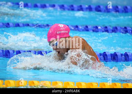 JULY 26th, 2021 - TOKYO, JAPAN: Yuliya Efimova of the Russian Olympic Committee is 3rd of her Women's 100m Breaststroke Semifinal at the Tokyo 2020 Ol Stock Photo