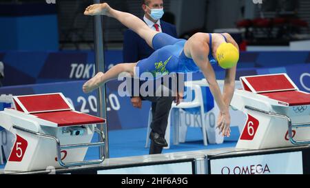 JULY 26th, 2021 - TOKYO, JAPAN: Sophie Hansson of Sweden in action during the Women's 100m Breaststroke Semifinal at the Tokyo 2020 Olympic Games (Pho Stock Photo