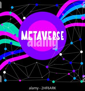 Metaverse neon futuristic art banner. VR glasses, augmented reality. EPS 10 Stock Vector