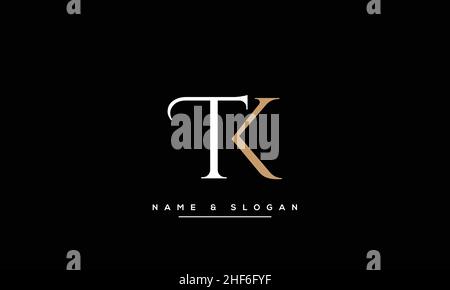 TK, KT Abstract Letters Logo monogram Stock Vector