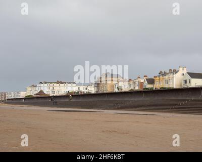 The sea wall at Burnham-on-Sea, Somerset, England Stock Photo