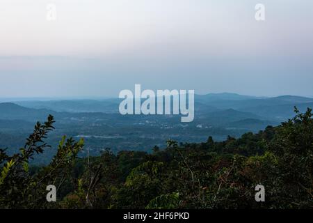 Magnificent view of sunset from Shri Siddhanath Temple in Borim, Ponda, Goa. Stock Photo