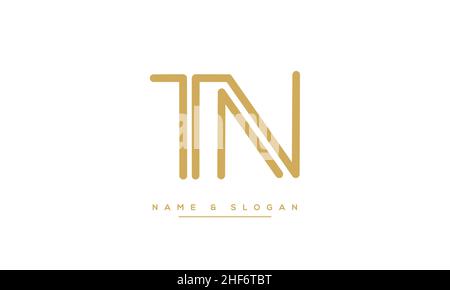 TN, NT Abstract Letters Logo monogram Stock Vector