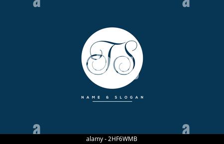 TS, ST Abstract Letters Logo monogram Stock Vector