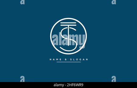 TS, ST Abstract Letters Logo monogram Stock Vector