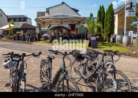 Restaurant in Oberbillig,  Upper Moselle,  Rhineland-Palatinate,  Germany Stock Photo