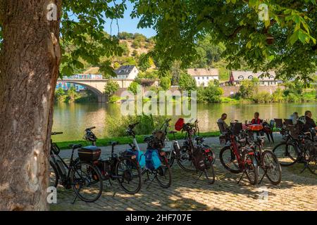 Restaurant in Oberbillig,  Upper Moselle,  Rhineland-Palatinate,  Germany Stock Photo