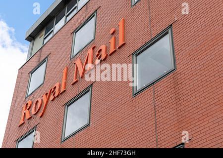 Newcastle, UK - 7th July 2019: The exterior of the Royal mail postal service depot and offices were mail is sorted and organised for efficient deliver Stock Photo