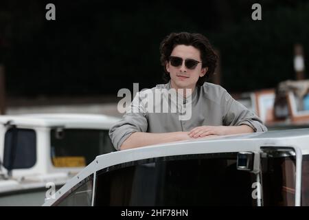 Timothee Chalamet is seen arriving at the 76th Venice Film Festival on September 02, 2019 in Venice, Italy Stock Photo