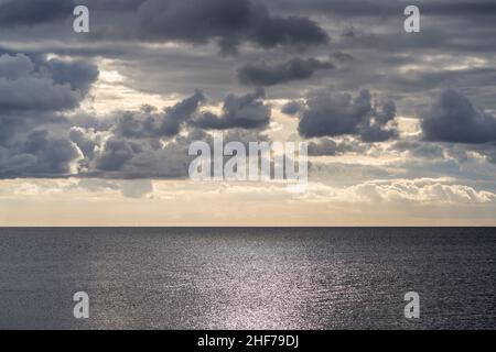 Clouds over the North Sea,  Munkmarsch,  Sylt Island,  Schleswig-Holstein,  Germany Stock Photo