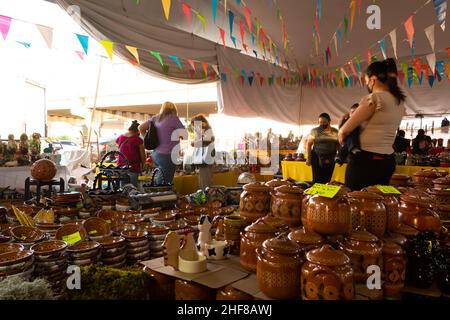 Mexico, Oaxaca, Ciudad Ixtepec - December 4, 2021: local market of Mexican crafts in Oaxaca Stock Photo