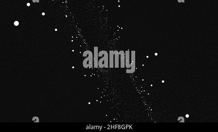 Abstract space background, geometry surfaces, lines and points. Abstract tunnel grid. Abstract Particles Background. Camera flying through the abstrac Stock Photo